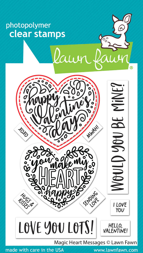 Lawn Fawn - Magic Heart Messages - Stamp and Die Bundle