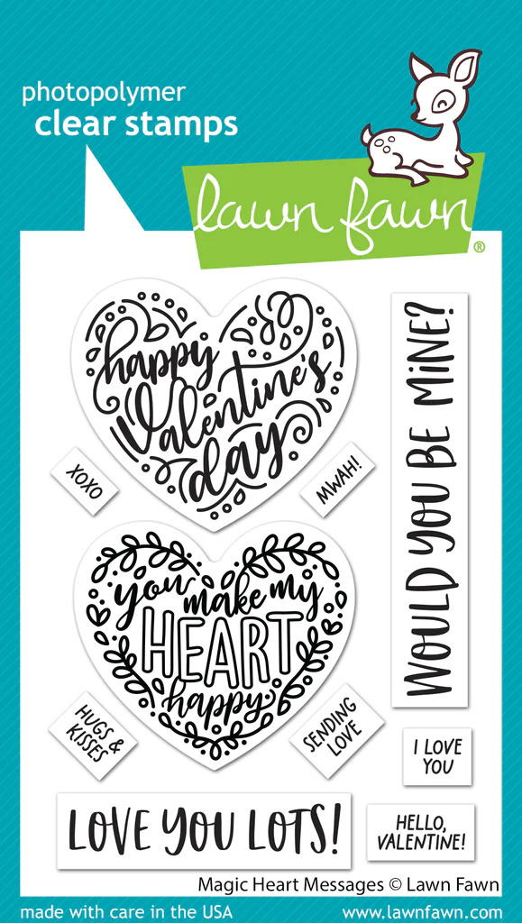 Lawn Fawn - Stamps - Magic Heart Messages - LF3305