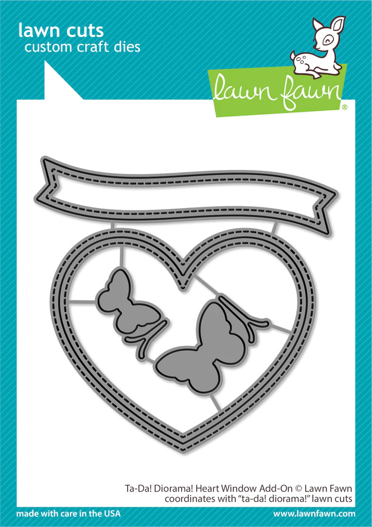 Lawn Fawn - Lawn Cuts - Ta-Da! Diorama! Heart Window Add-On Dies - LF3309
