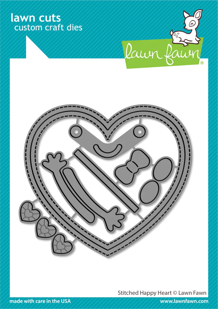Lawn Fawn - Lawn Cuts - Stitched Happy Heart Dies - LF3316