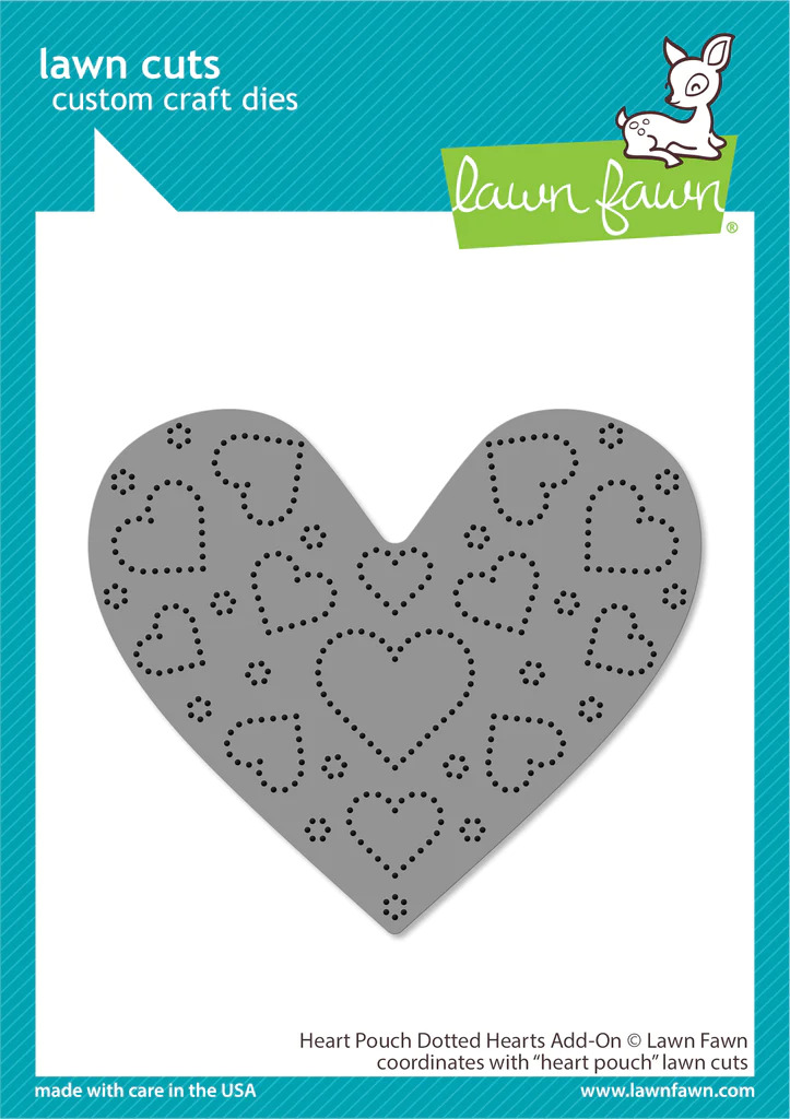 Lawn Fawn - Lawn Cuts - Heart Pouch Dotted Dotted Hearts Add-On Dies - LF3319