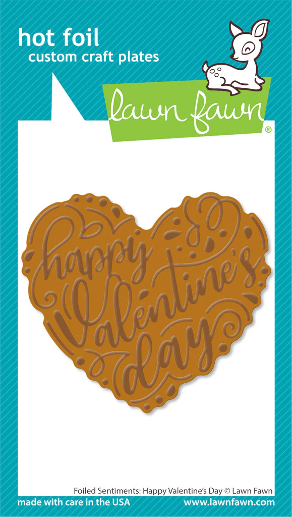 Lawn Fawn - Hot Foil - Happy Valentine’s Day Hot Foil Plate - LF3321