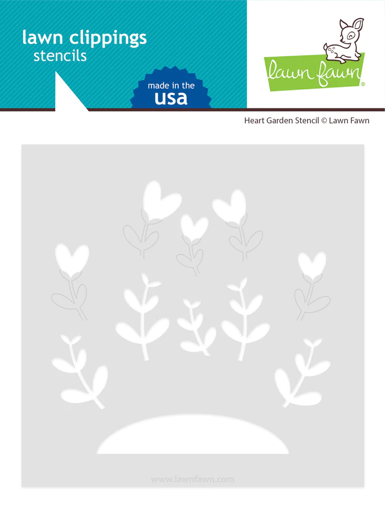 Lawn Fawn - Lawn Clippings - Heart Garden Stencil - LF3322