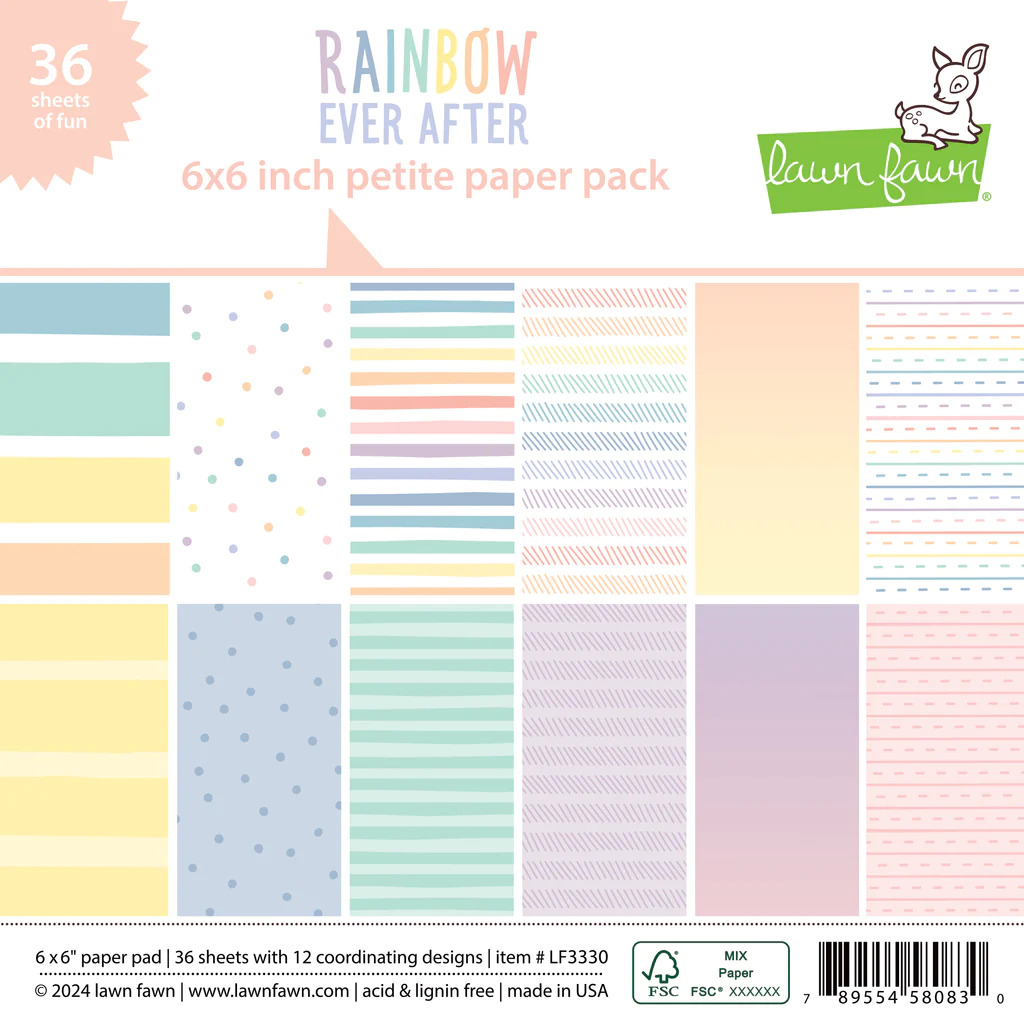 Lawn Fawn - Paper - Rainbow Ever After - Petite Paper Pack - LF3330