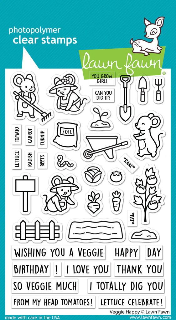 Lawn Fawn - Stamps - Veggie Happy - LF3340