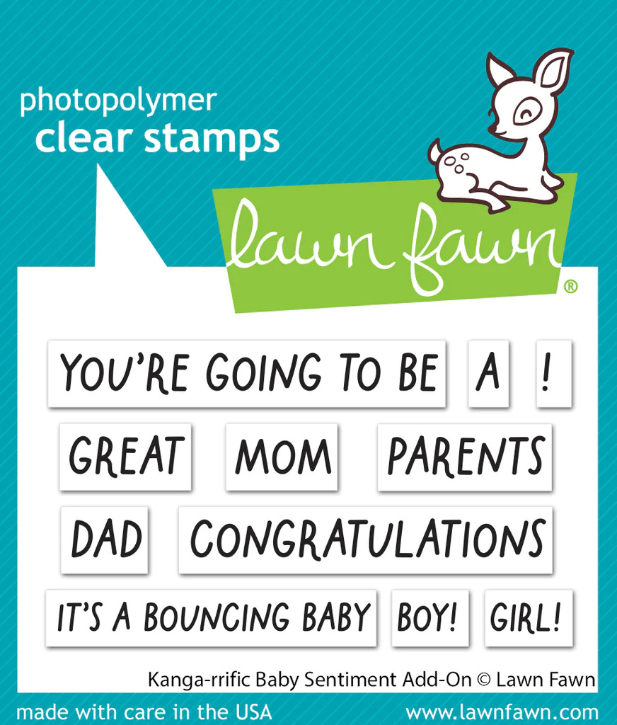 Lawn Fawn - Stamps - Kanga-rrific Baby Sentiment Add On - LF3348