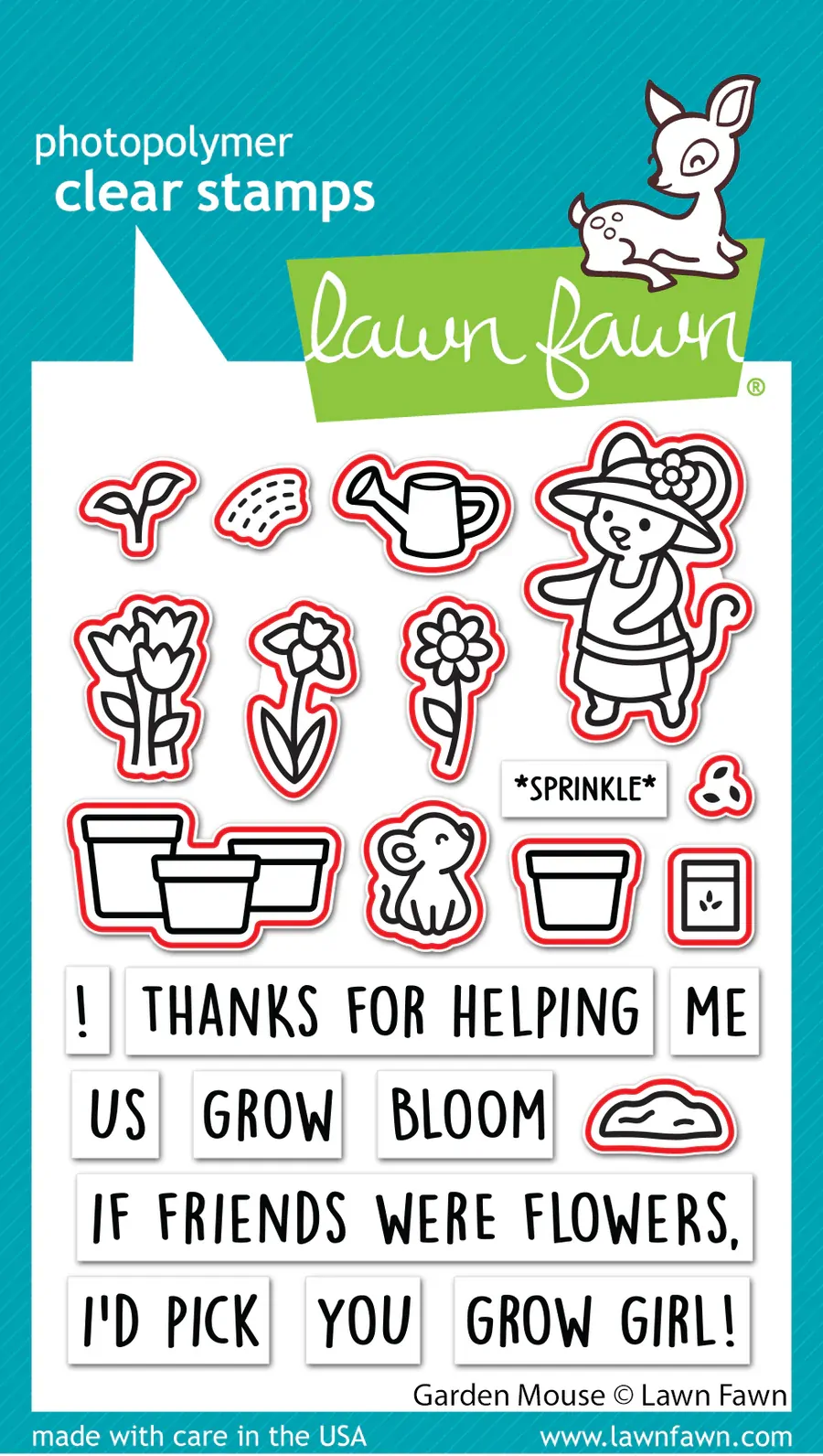Lawn Fawn - Garden Mouse - Stamp and Die Bundle