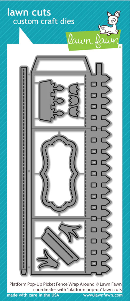Lawn Fawn - Lawn Cuts - Platform Pop-Up Picket Fence Wrap Around Dies - LF3372