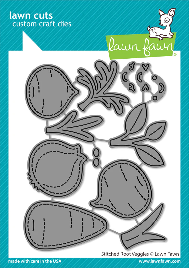Lawn Fawn - Lawn Cuts - Stitched Root Veggies Dies - LF3374