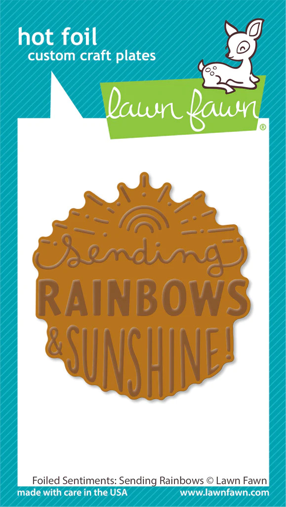 Lawn Fawn - Hot Foil - Foiled Sentiments: Sending Rainbows Hot Foil Plate - LF3387