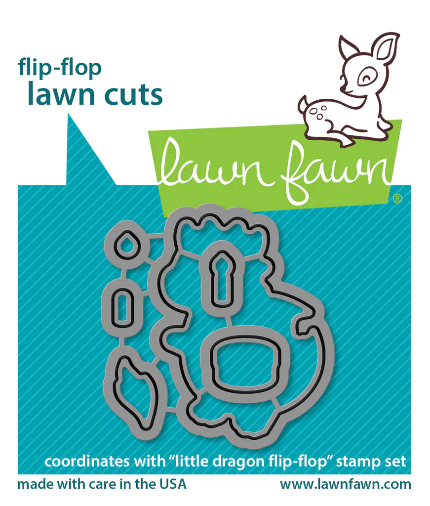 Lawn Fawn - Lawn Cuts - Little Dragon Flip-Flop - LF3428