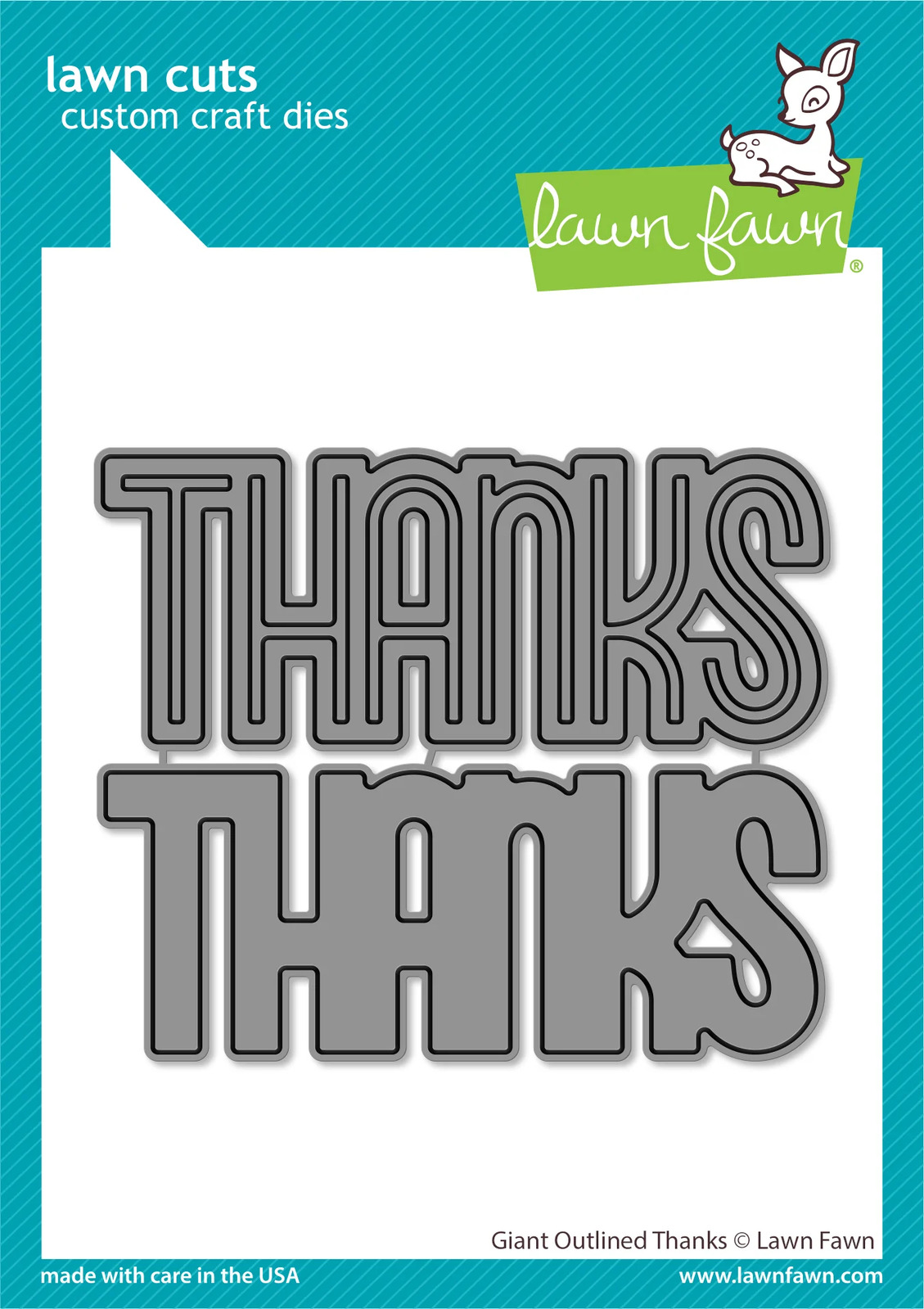 Lawn Fawn - Lawn Cuts - Giant Outlined Thanks - LF3447
