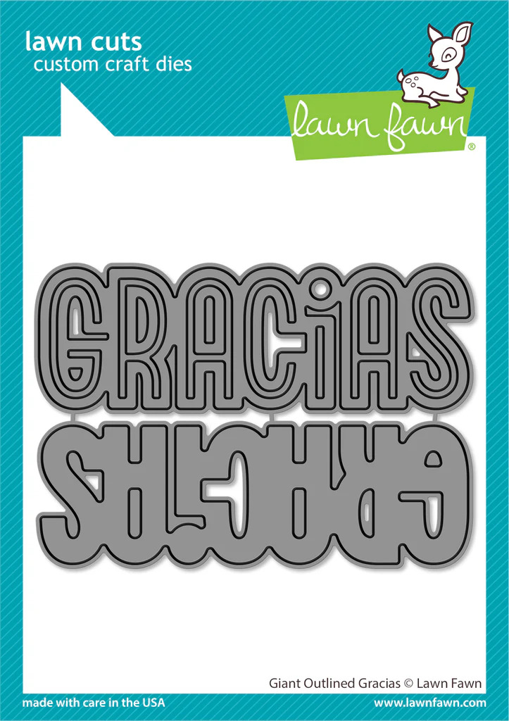Lawn Fawn - Lawn Cuts - Giant Outlined Gracias - LF3448