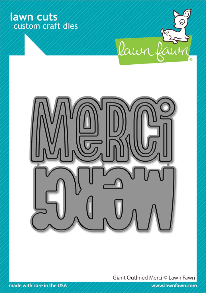 Lawn Fawn - Lawn Cuts - Giant Outlined Merci - LF3449