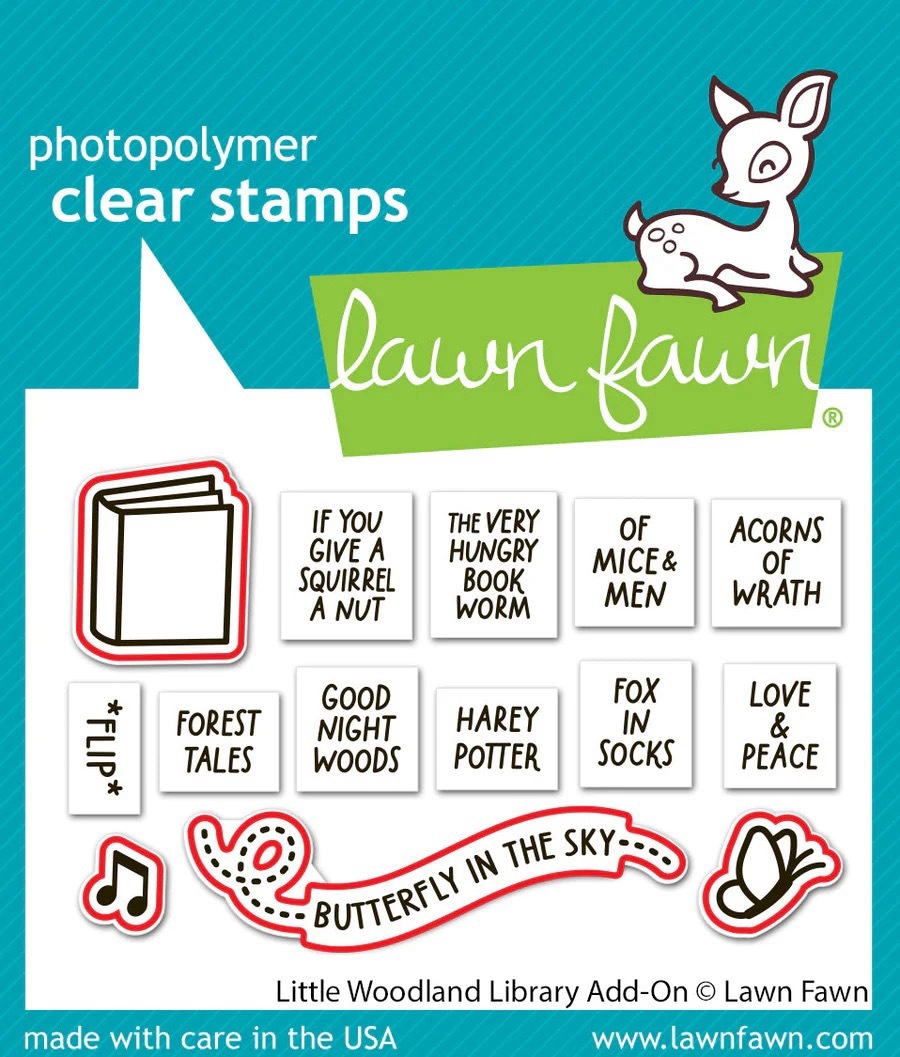 Lawn Fawn - Little Woodland Library Add-On - Stamp and Die Bundle