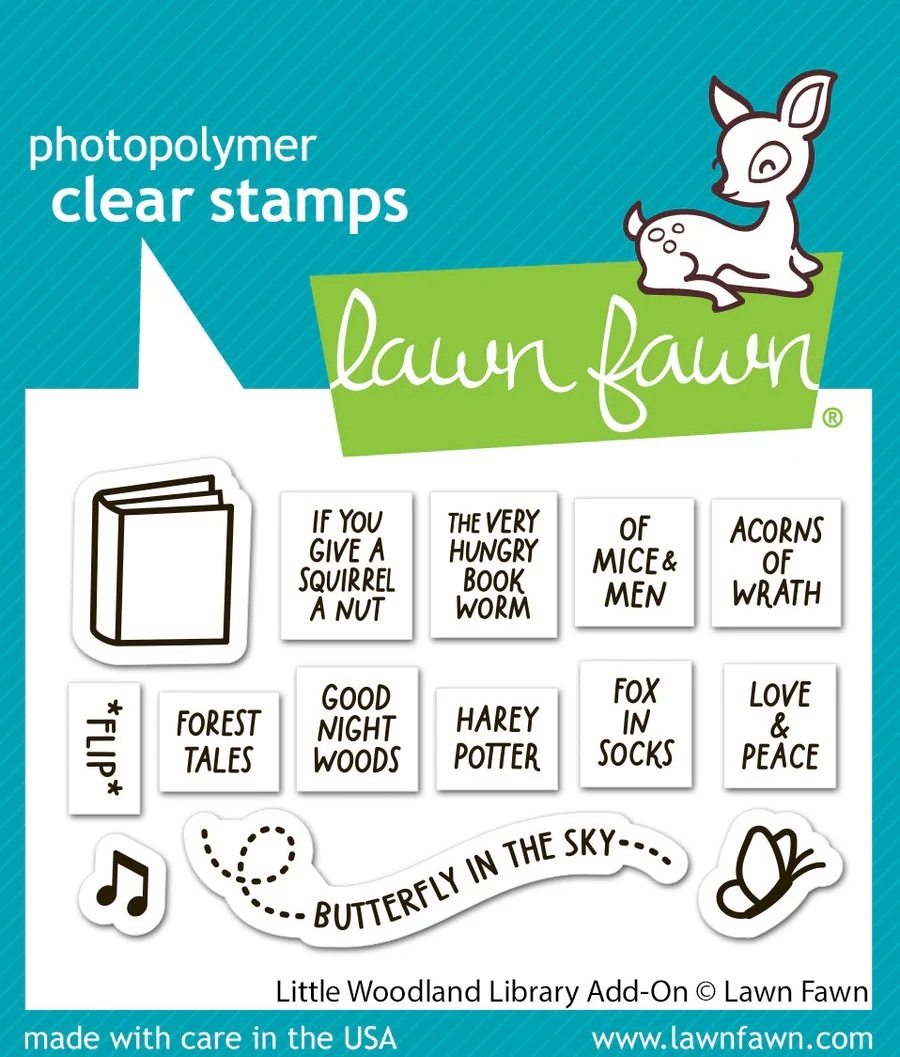 Lawn Fawn - Stamps - Little Woodland Library Add-On - LF3488