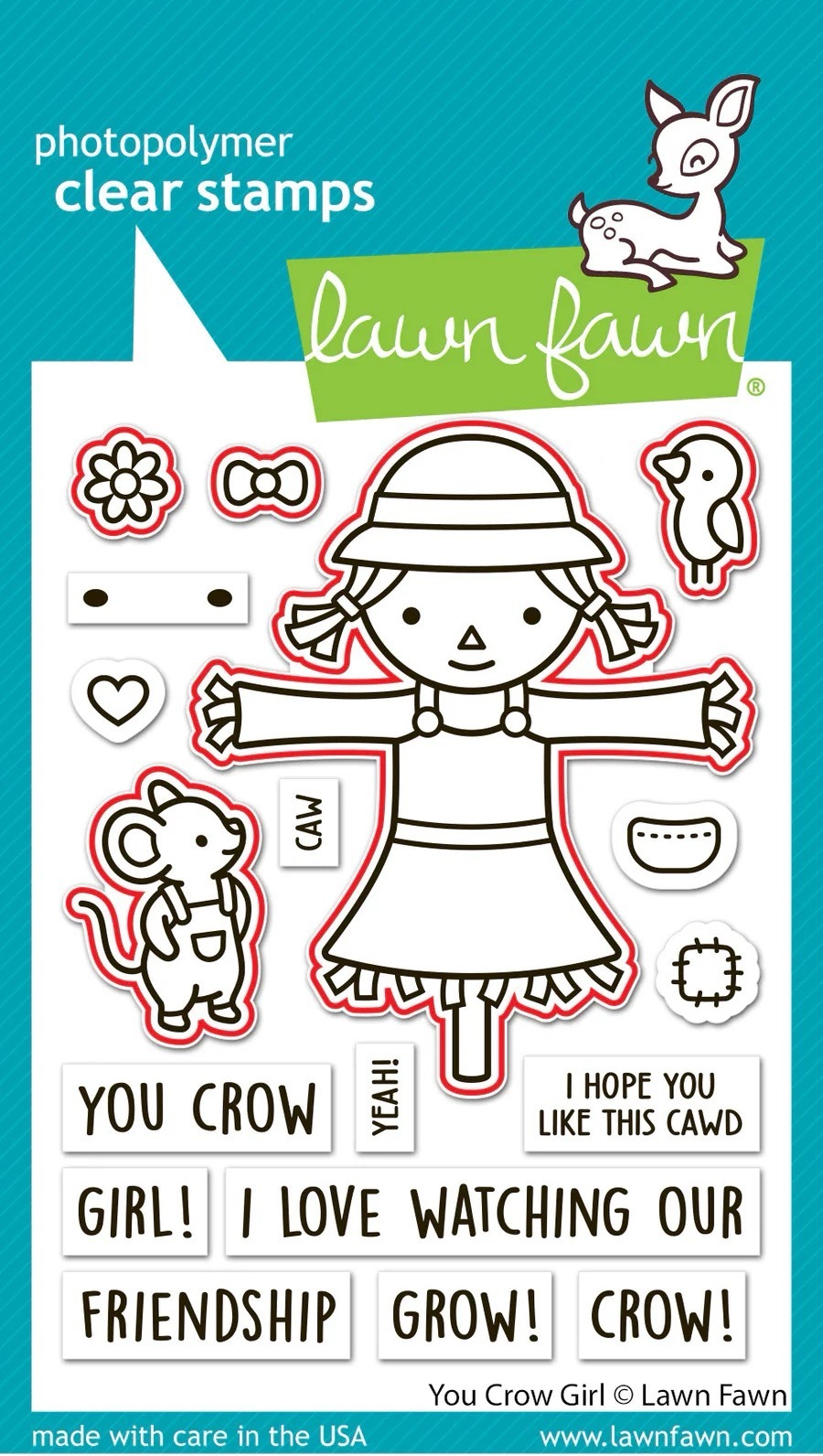 Lawn Fawn - You Crow Girl - Stamp and Die Bundle