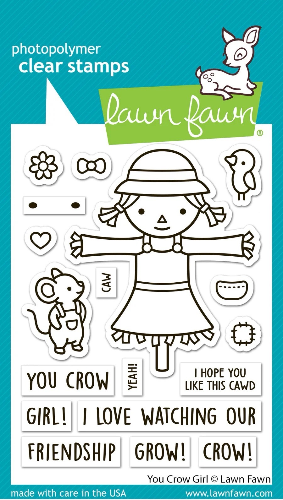 Lawn Fawn - Stamps - You Crow Girl - LF3490