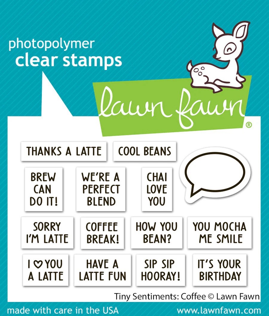 Lawn Fawn - Stamps - Tiny Sentiments: Coffee - LF3498
