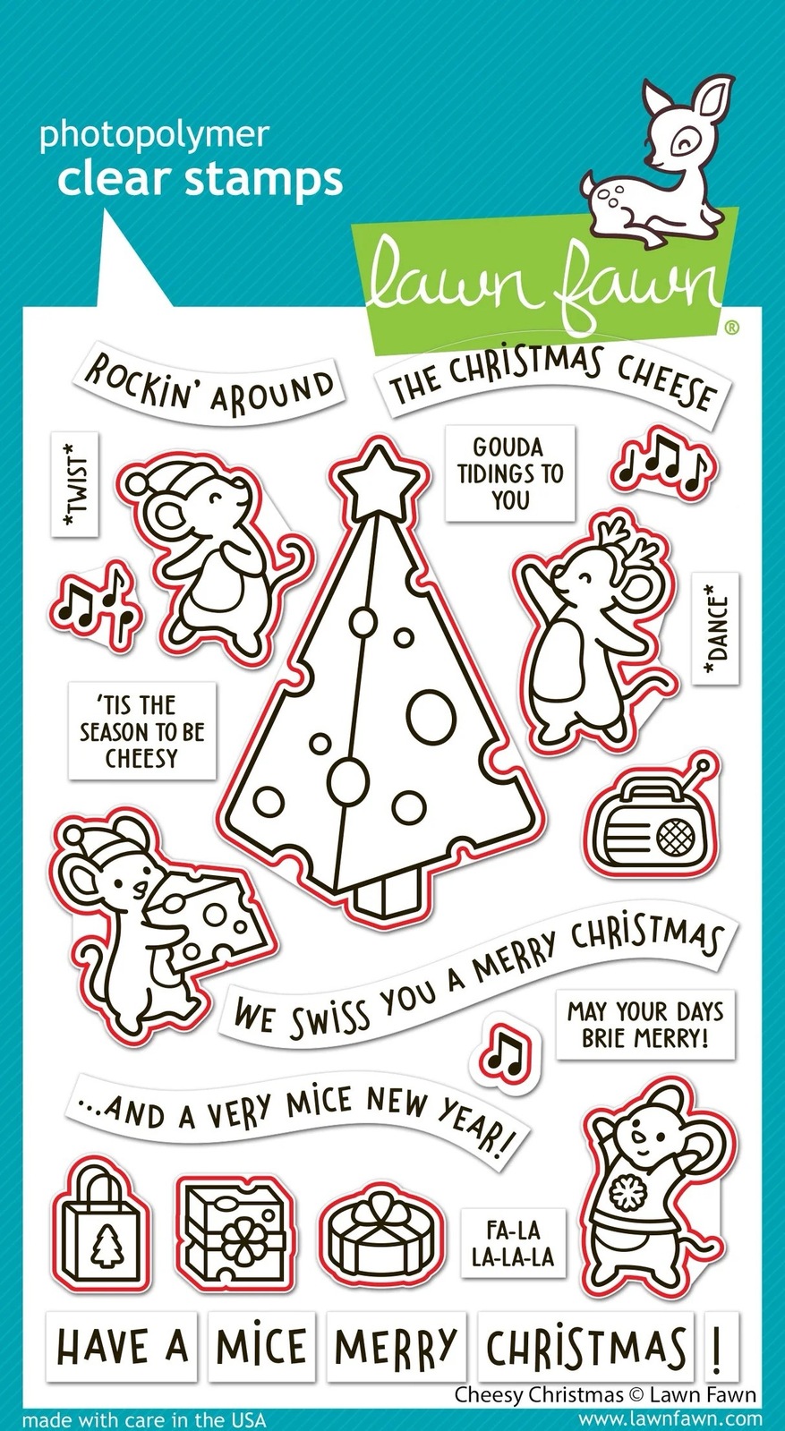 Lawn Fawn - Cheesy Christmas - Stamp and Die Bundle