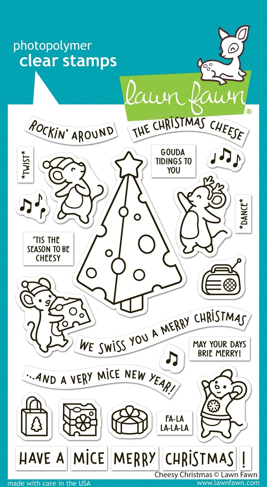 Lawn Fawn - Stamps - Cheesy Christmas - LF3500