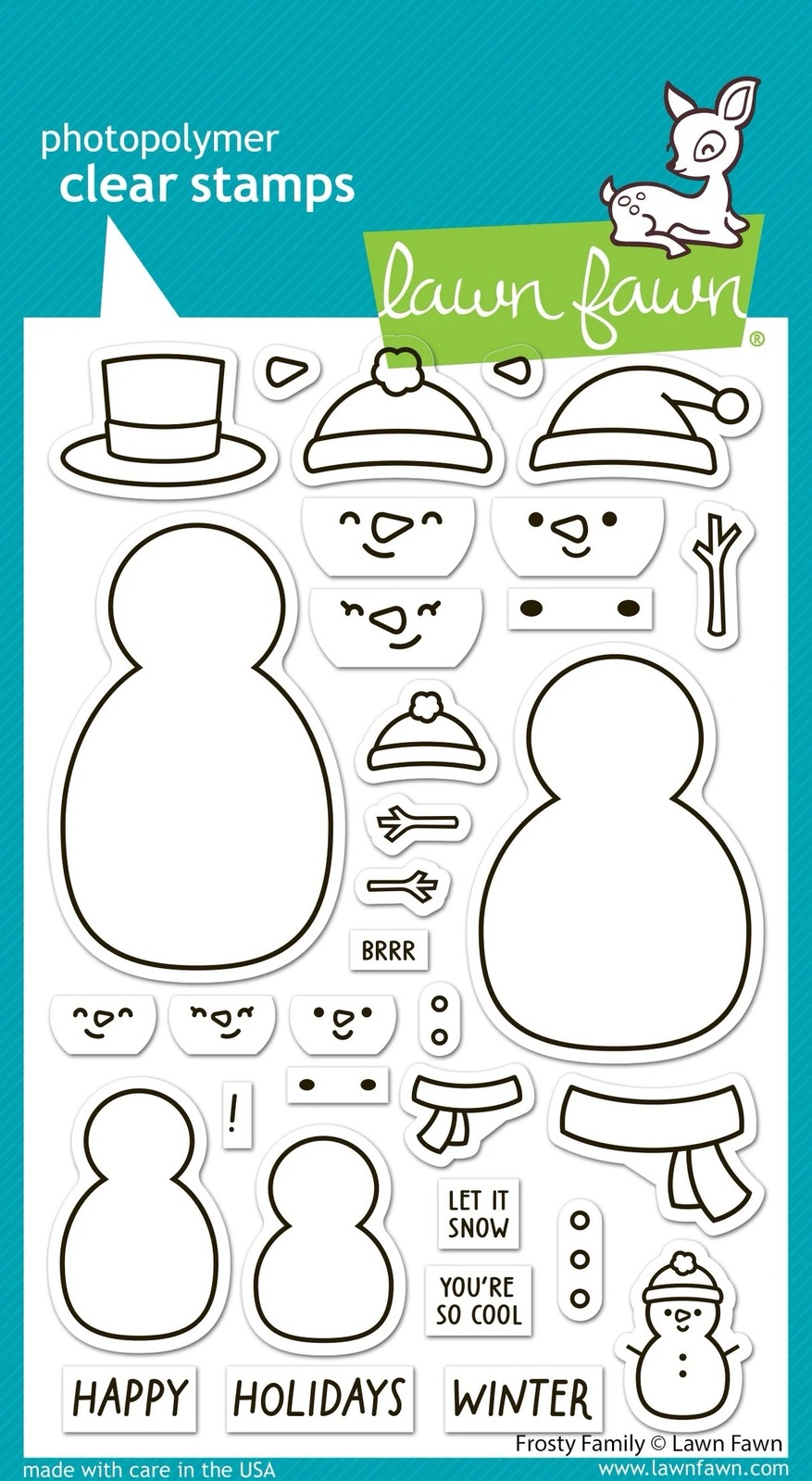 Lawn Fawn - Stamps - Frosty Family - LF3504