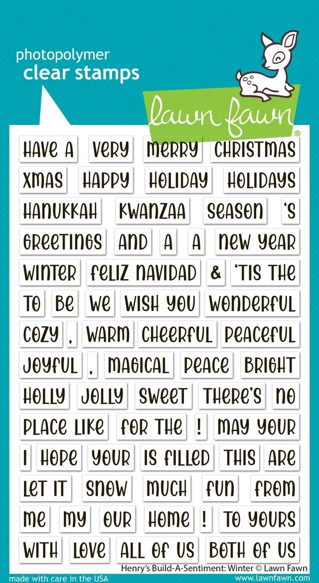 Lawn Fawn - Stamps - Henry’ Build-A-Sentiment: Winter - LF3508