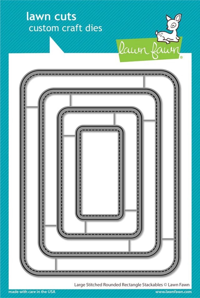 Lawn Fawn - Lawn Cuts -  Large Stitched Rounded Rectangle Stackables Dies - LF3518