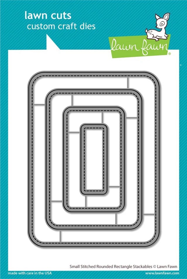 Lawn Fawn - Lawn Cuts -  Small Stitched Rounded Rectangle Stackables Dies - LF3522