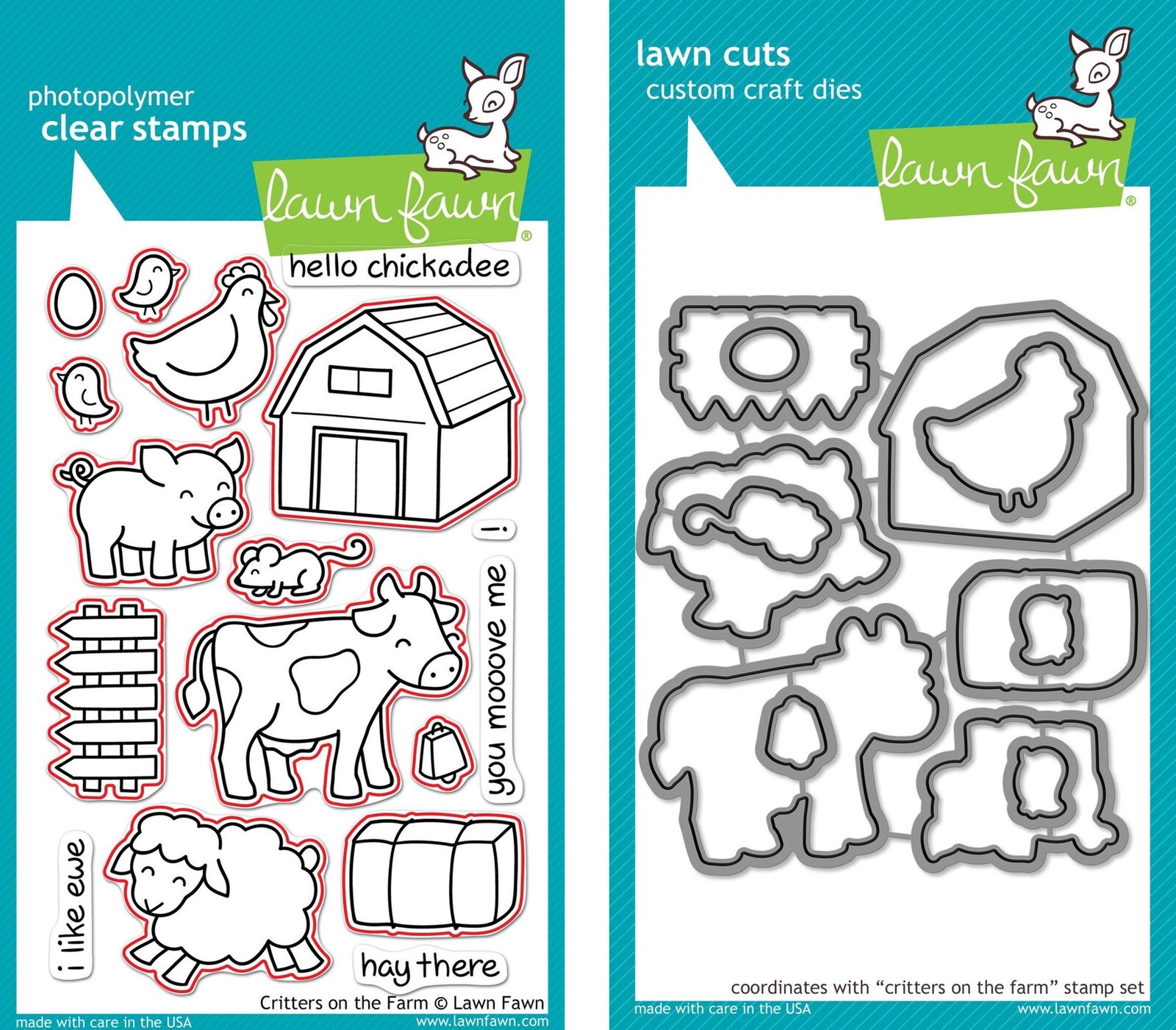 Lawn Fawn Critters On The Farm Stamp+Die Bundle