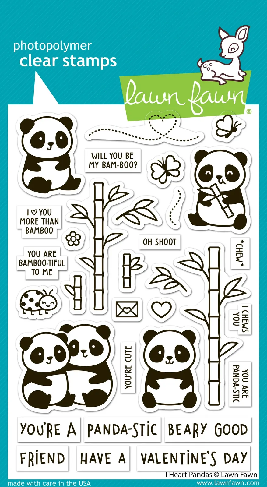 Lawn Fawn - Stamps - I Heart Pandas - LF3596