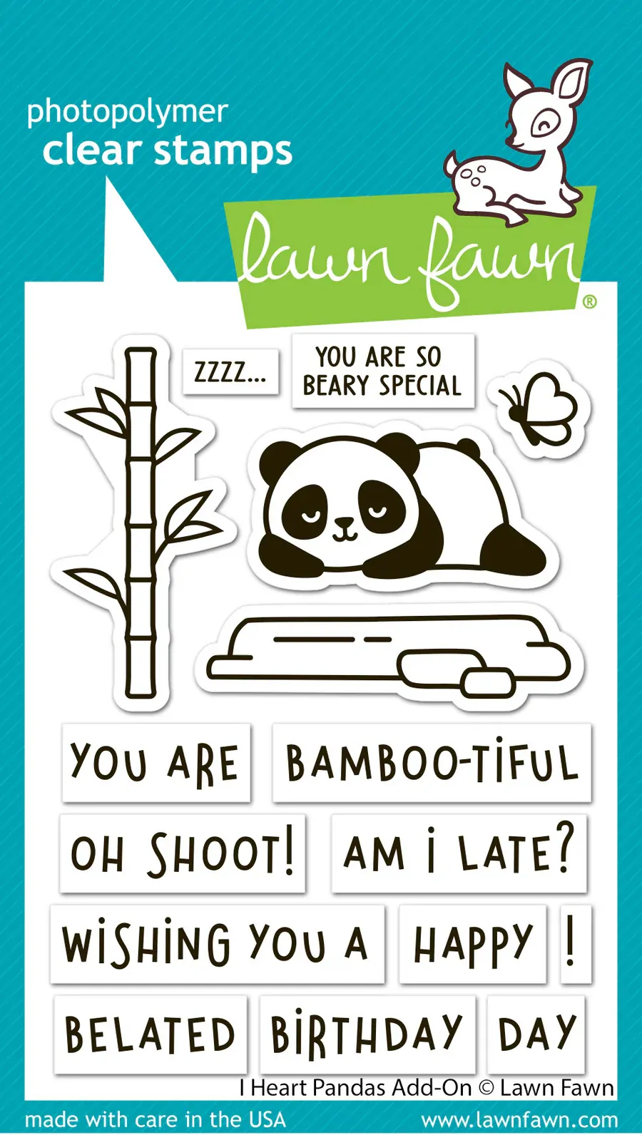 Lawn Fawn - Stamps - I Heart Pandas Add-On - LF3599