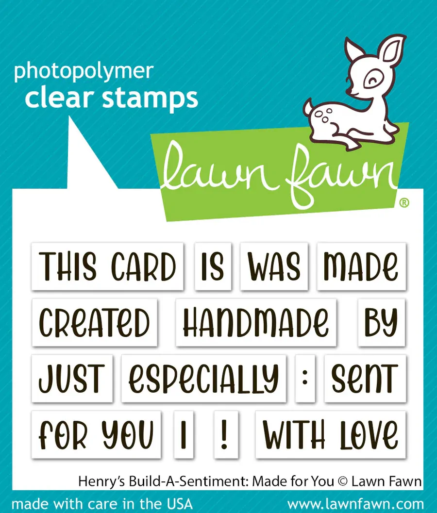 Lawn Fawn - Stamps - Henry’s Build a Sentiment: Made For You - LF3606