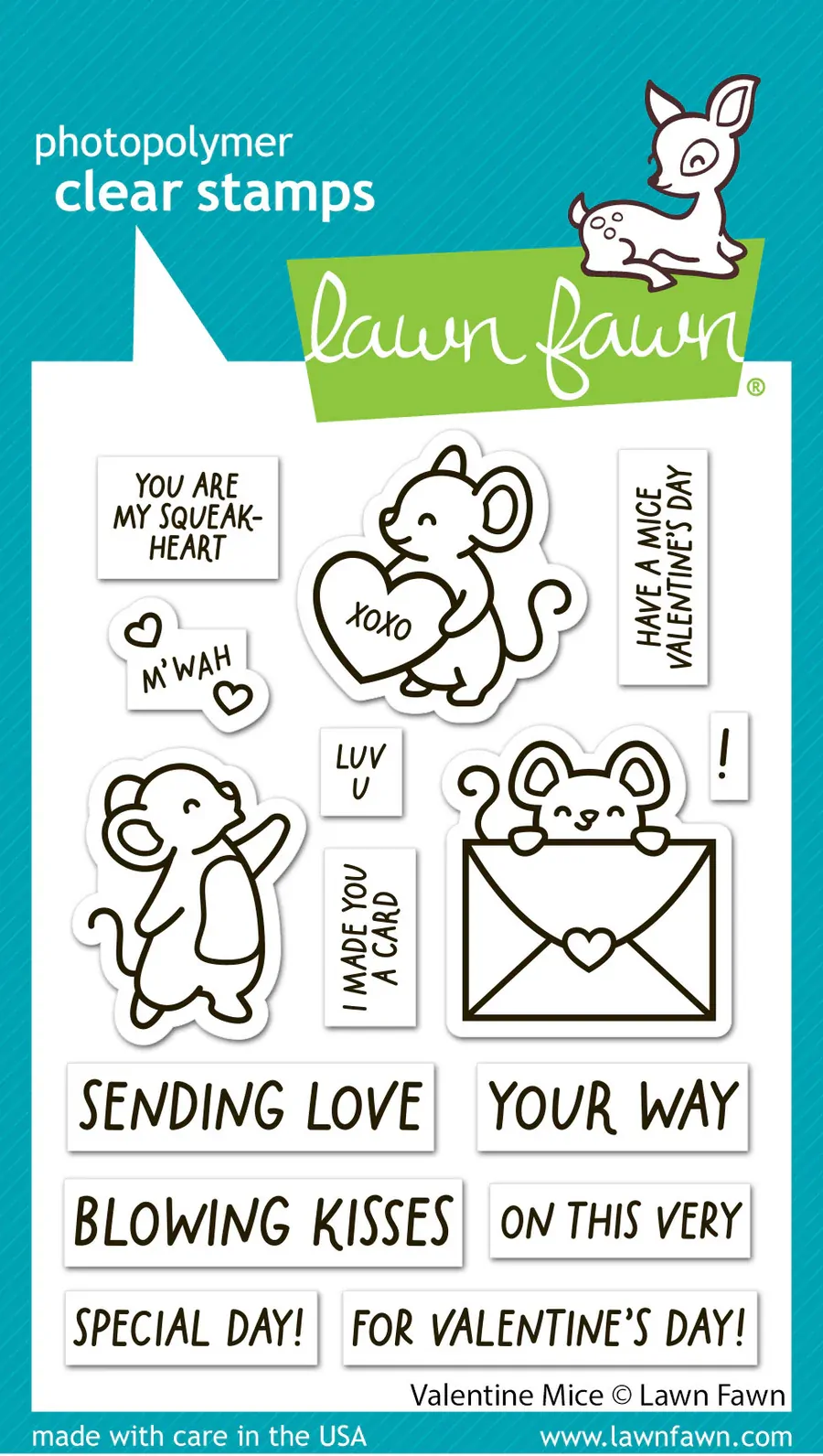 Lawn Fawn - Stamps - Valentine Mice - LF3608