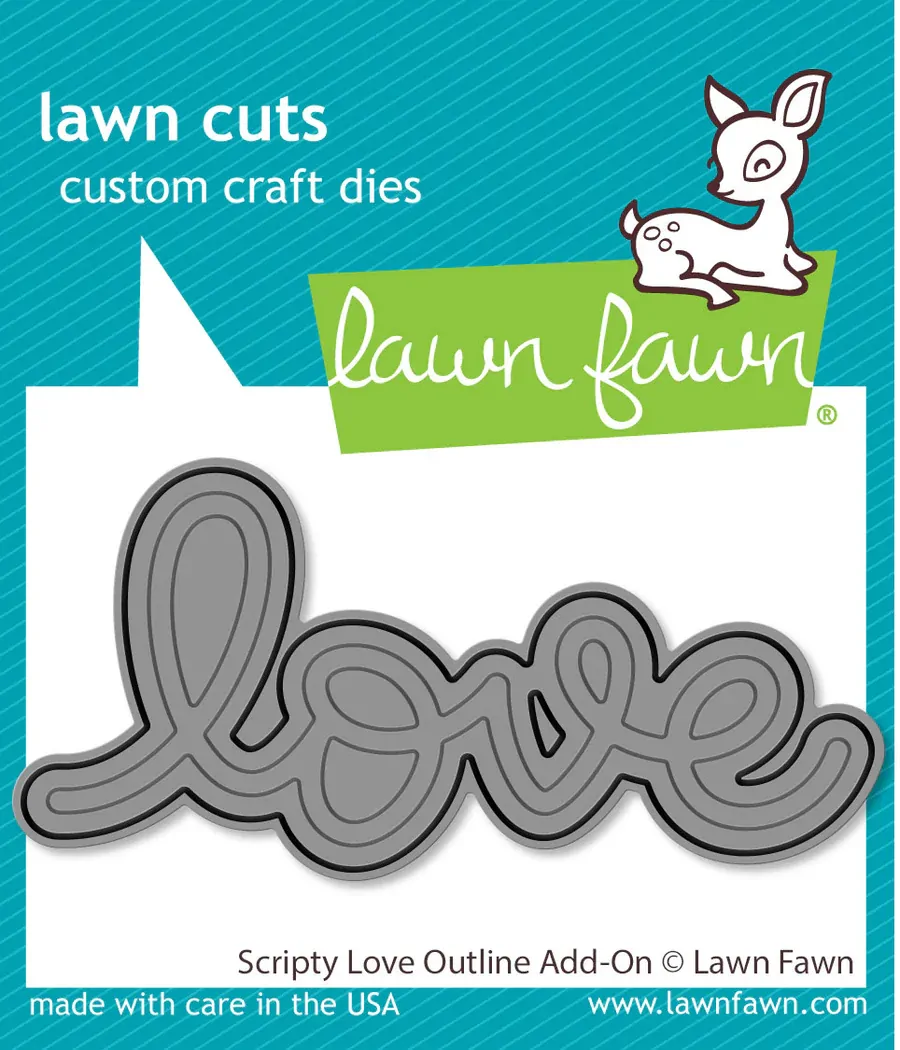 Lawn Fawn - Lawn Cuts - Scripty Love Outline Add-On Die - LF3615