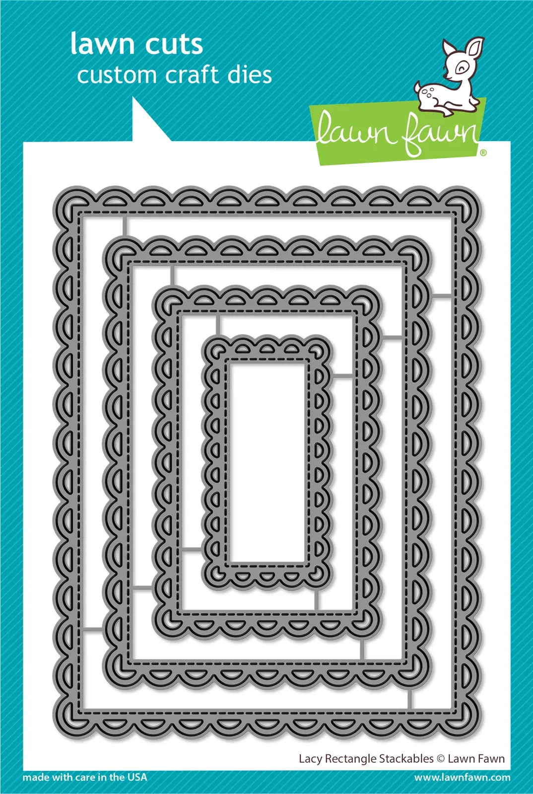 Lawn Fawn - Lawn Cuts - Lacy Rectangle Stackables Dies - LF3619