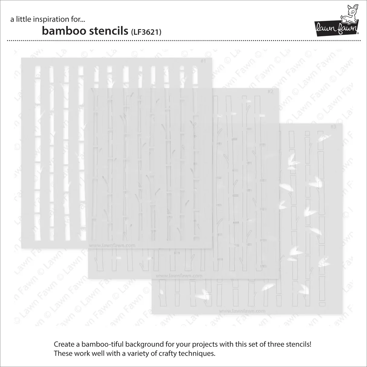 Lawn Fawn - Lawn Clippings - Bamboo Stencils - LF3621
