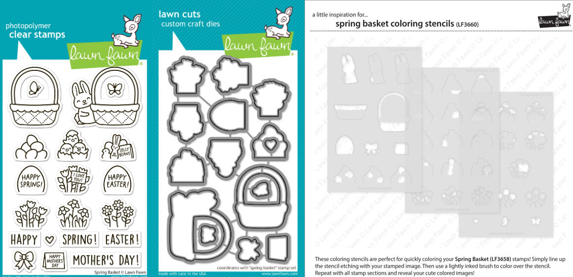 Lawn Fawn - Spring Basket - Stamp and Die and Colouring Stencil Bundle