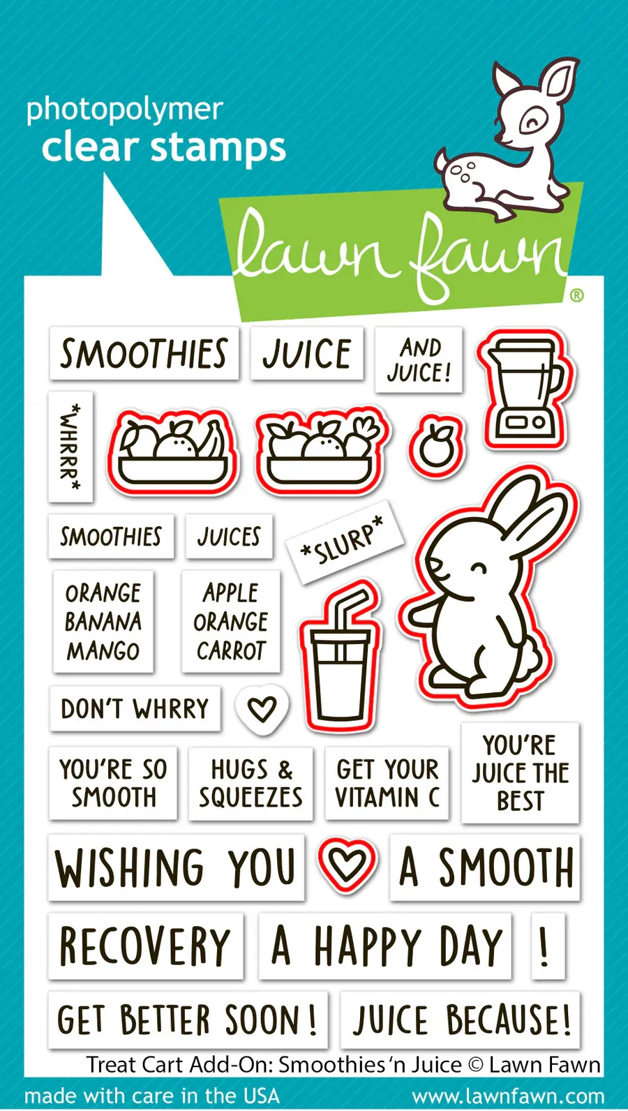 Lawn Fawn - Treat Cart Add-On: Smoothies ‘n Juice - Stamp and Die Bundle