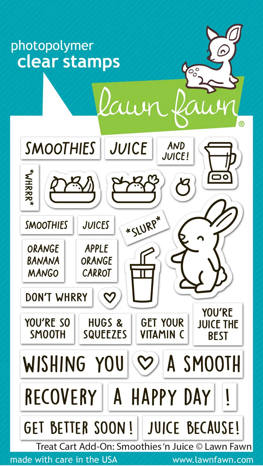 Lawn Fawn - Stamps - Treat Cart Add-On: Smoothies ‘n Juice - LF3674