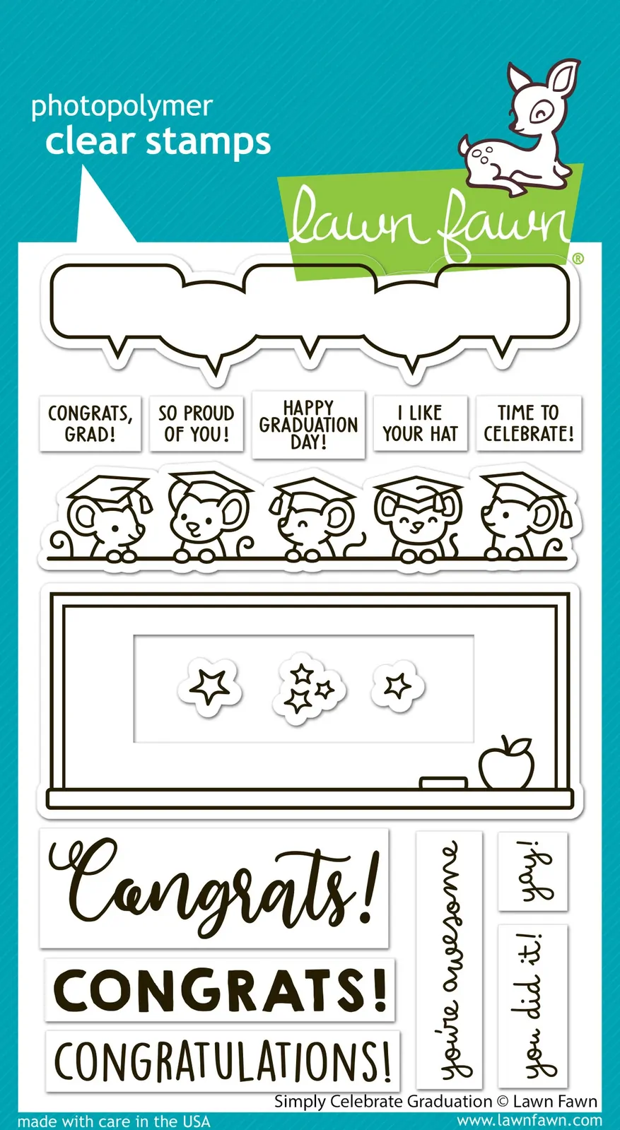 Lawn Fawn - Stamps - Simply Celebrate Graduation - LF3716