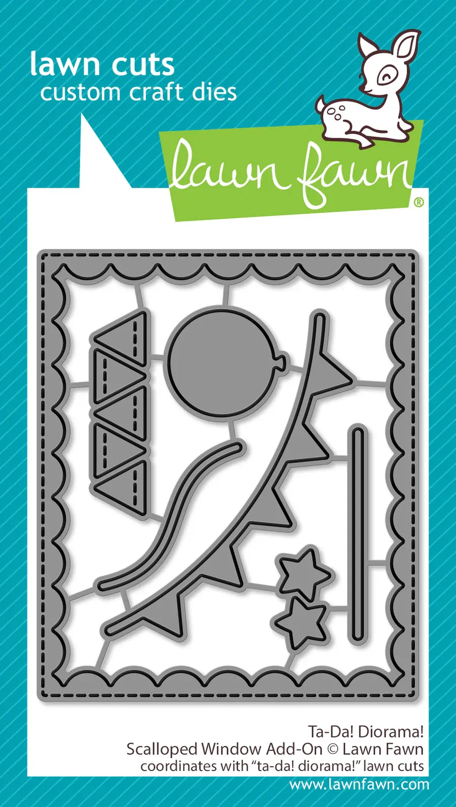 Lawn Fawn - Lawn Cuts - Ta-Da! Diorama! Scalloped Window Add-On Dies - LF3729