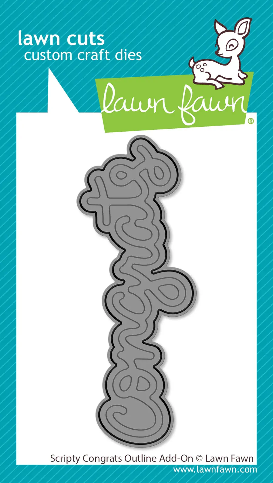 Lawn Fawn - Lawn Cuts - Scripty Congrats Outline Add-On Die - LF3736
