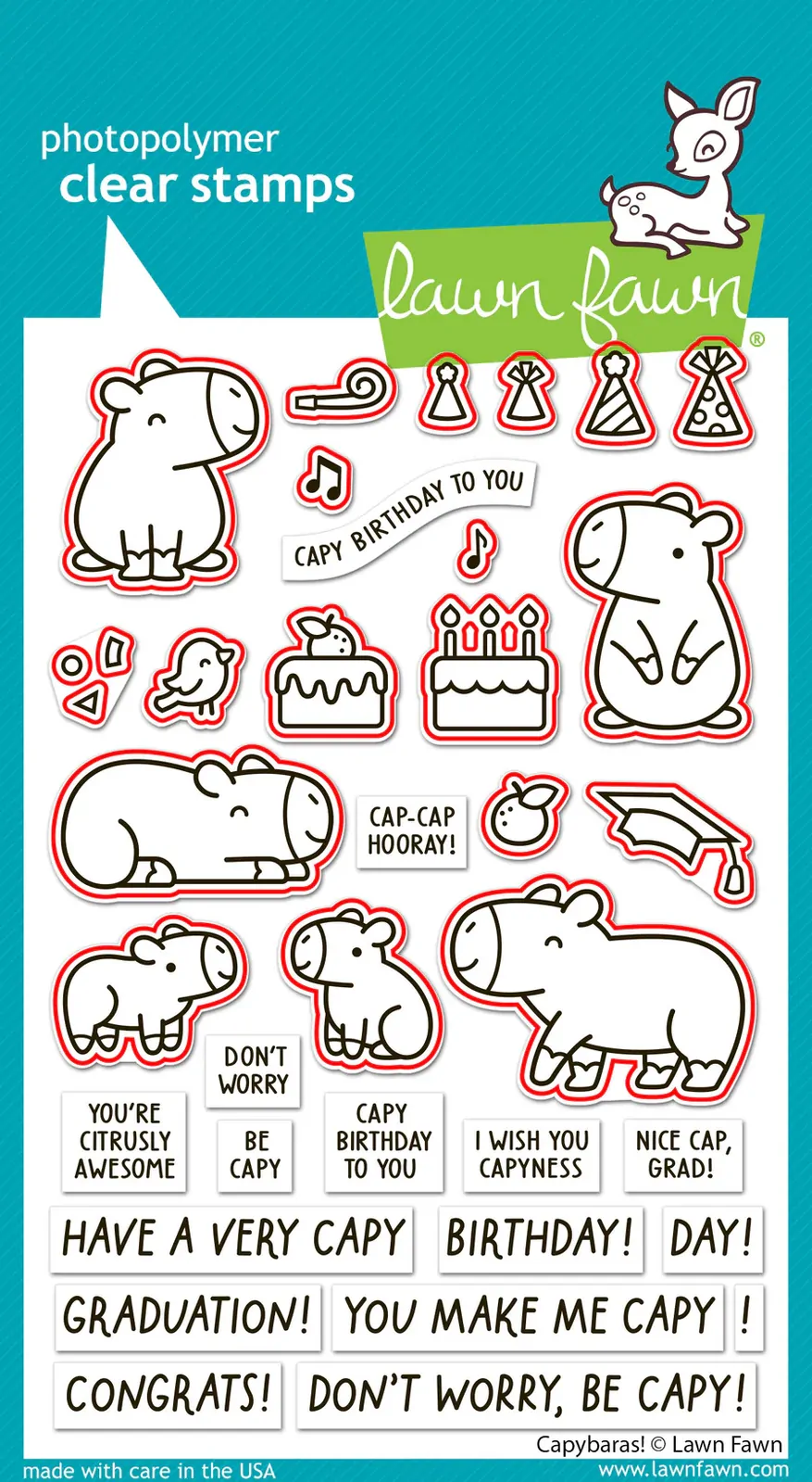 Lawn Fawn - Capybaras! - Stamp and Die Bundle