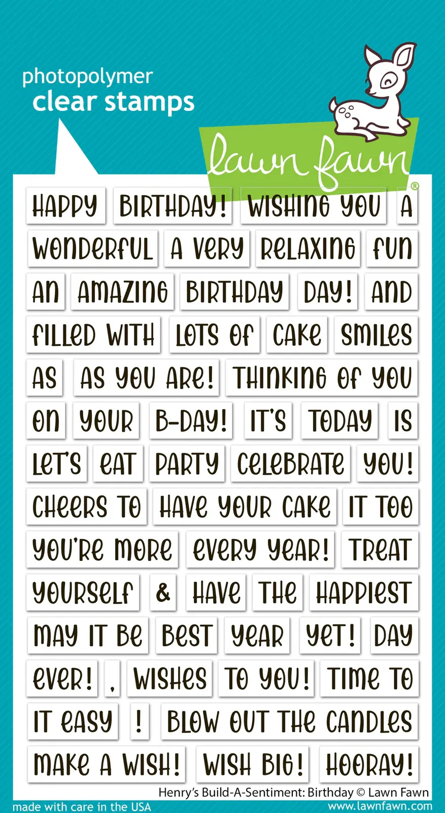 Lawn Fawn - Stamps - Henry's Build-A-Sentiment - Birthday - LF3776
