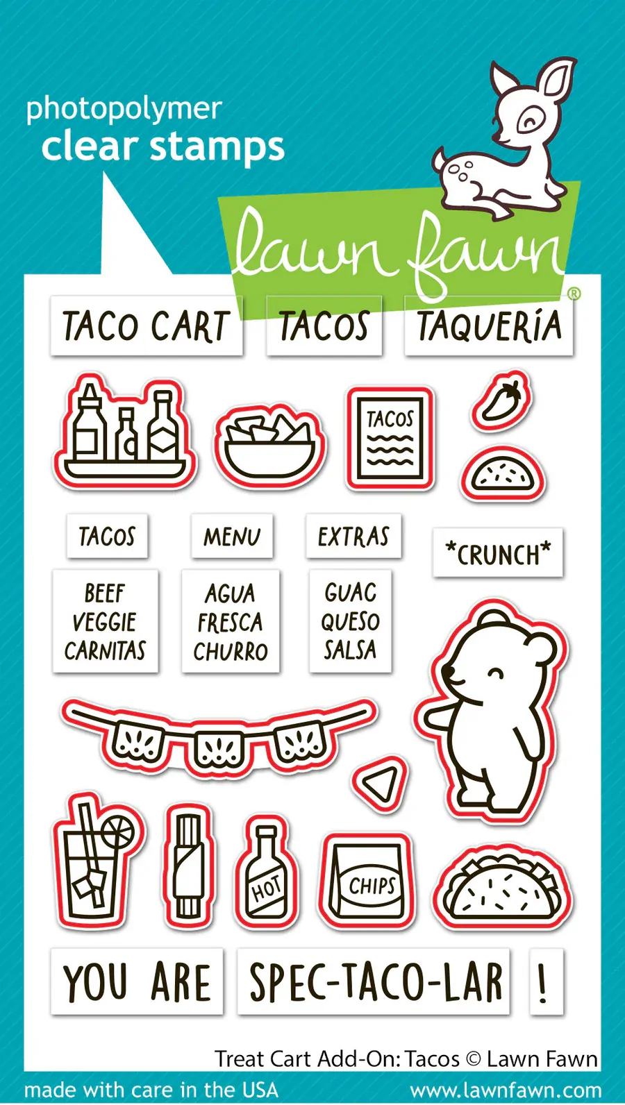 Lawn Fawn - Treat Cart Add-On: Tacos - Stamp and Die Bundle