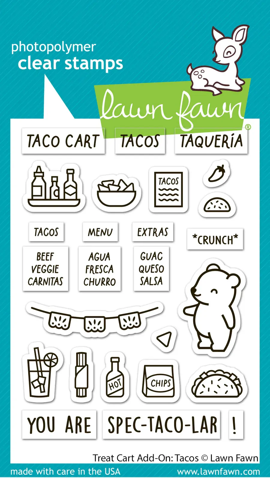 Lawn Fawn - Stamps - Treat Cart Add-On: Tacos - LF3777