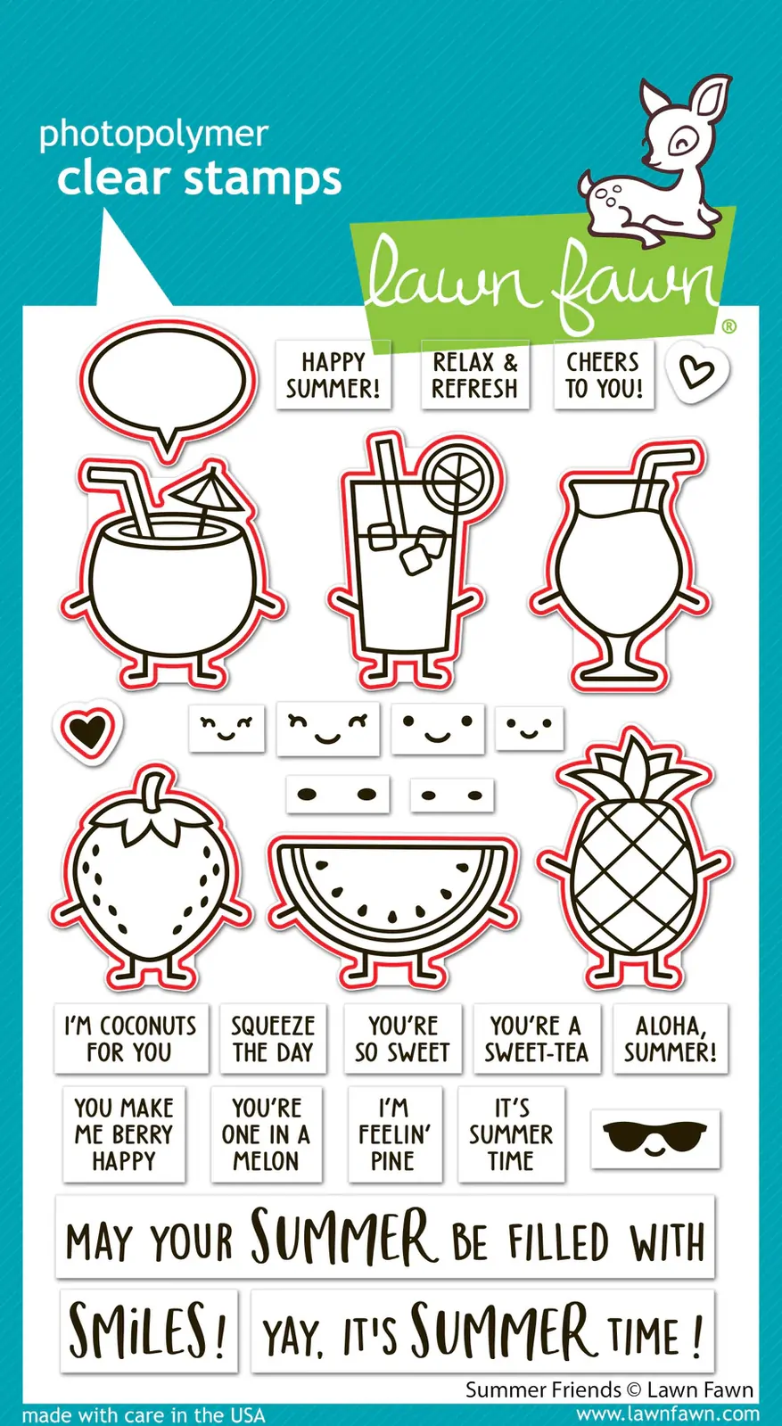 Lawn Fawn - Summer Friends - Stamp and Die Bundle