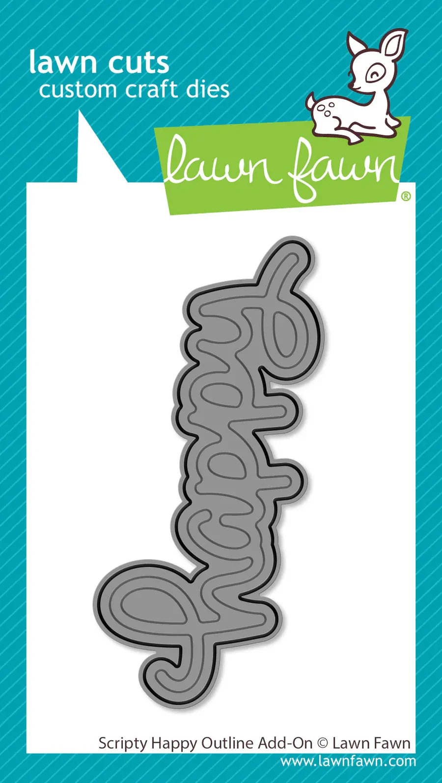 Lawn Fawn - Lawn Cuts - Scripty Happy Outline Add-On Die - LF3813