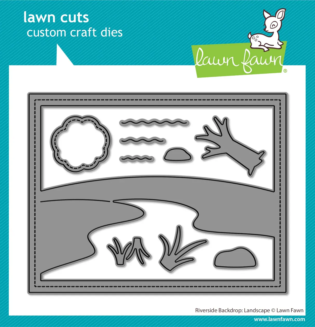 Lawn Fawn - Lawn Cuts - Riverside Backdrop: Landscape Dies - LF3815